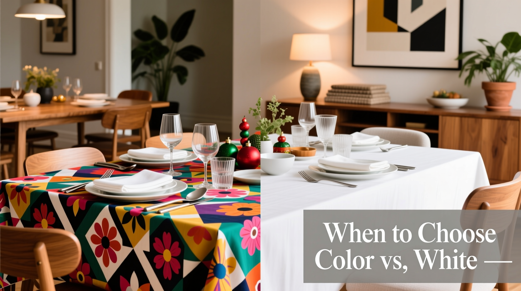 are colorful tablecloths going out of style when should i use white instead