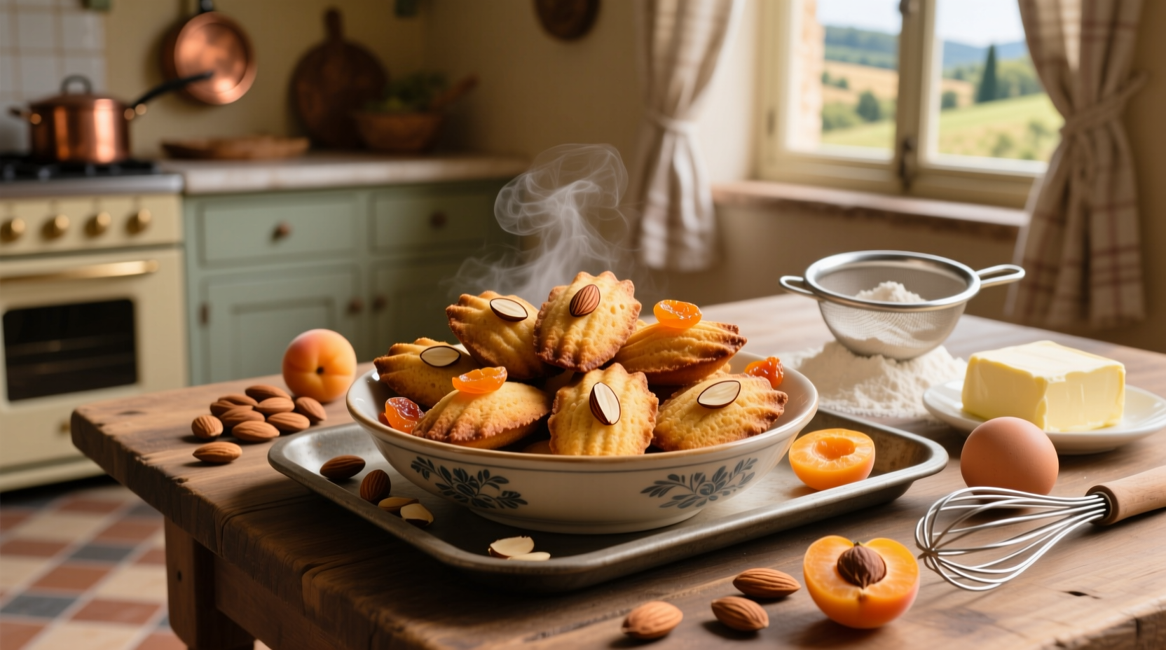 how to make french madeleines almonds apricot