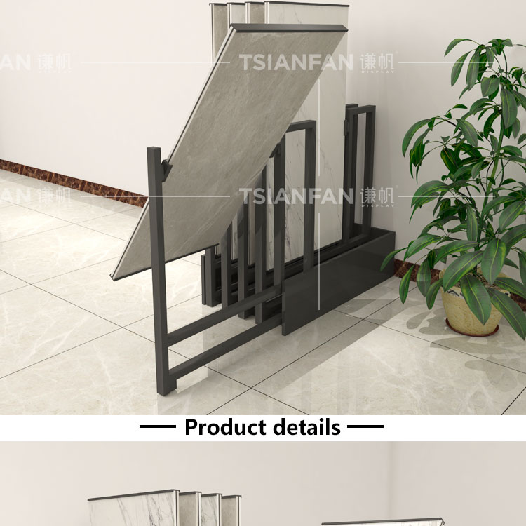 Showroom Floor Slider Marble Quartz Shelf Granite Rock Sample Stand Ceramic System White Tile Stand Push-Pull Stone Display Rack