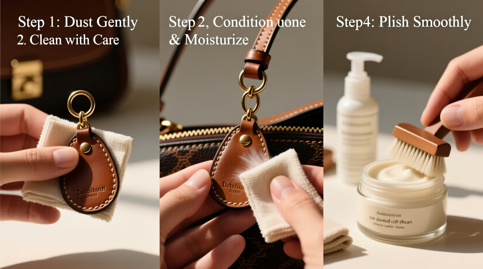step by step techniques to gently clean and preserve your genuine leather bag charm