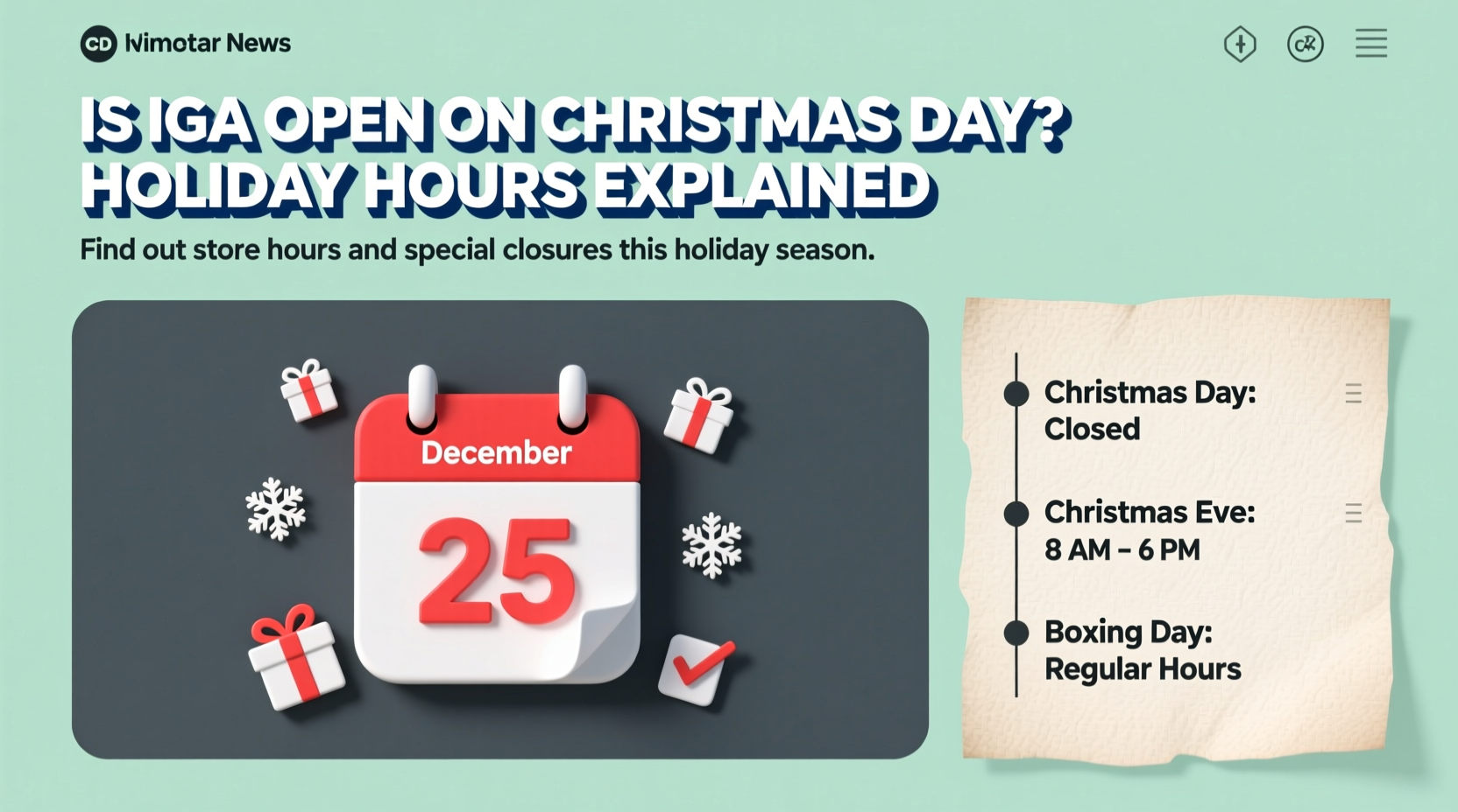 is iga open on christmas day