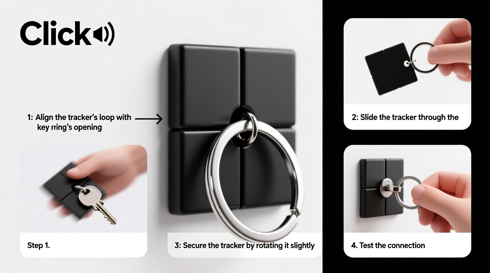 attach tile to key ring