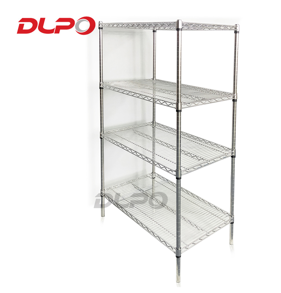 DLPO Stainless steel/Chromed ESD Wire Shelf Trolley cart With Wire Shelf