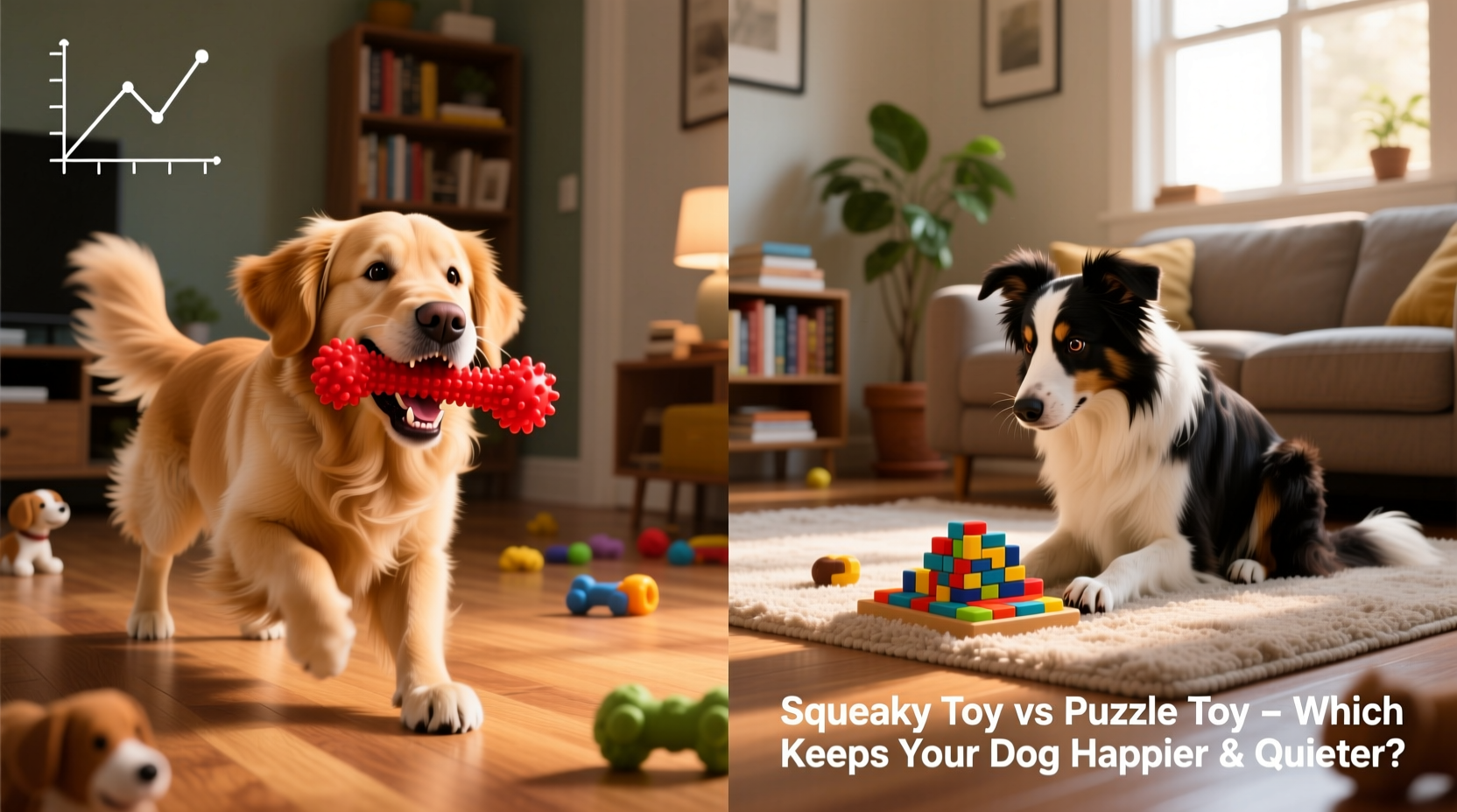 squeaky toy vs puzzle toy for dogs which keeps them happier and quieter