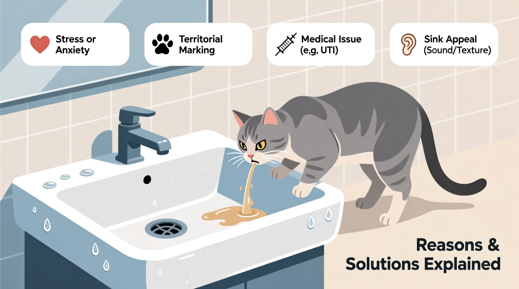 cat peeing in the sink reasons and solutions explained