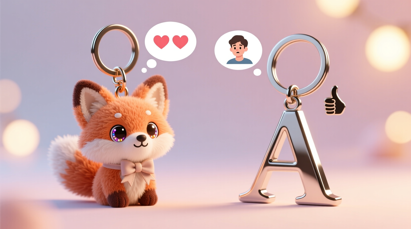 animal keychain vs initial keychain which one is cuter and more likely to get compliments