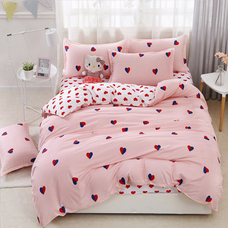 Custom photo print polyester duvet cover set double bed 4 piece quantity printed microfiber bedding set