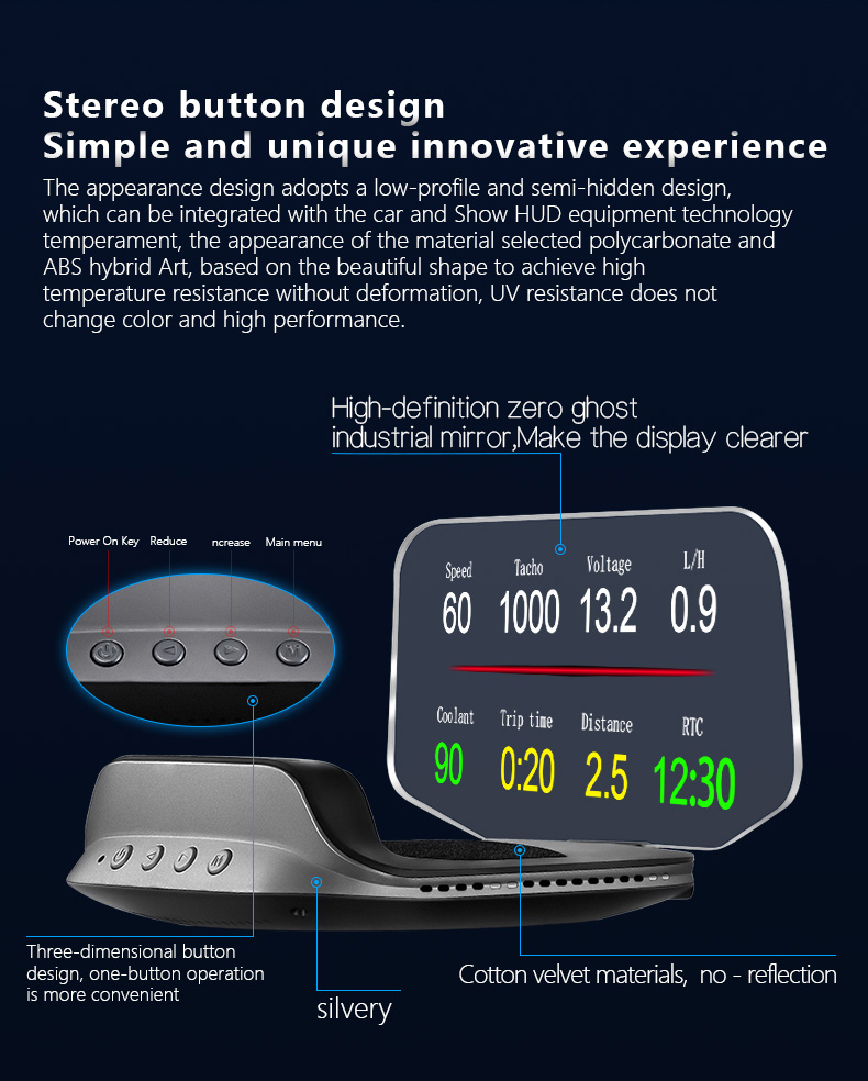 C3 Universal to all cars HUD Car Navigation OBD2 GPS Dual system head up display HUD