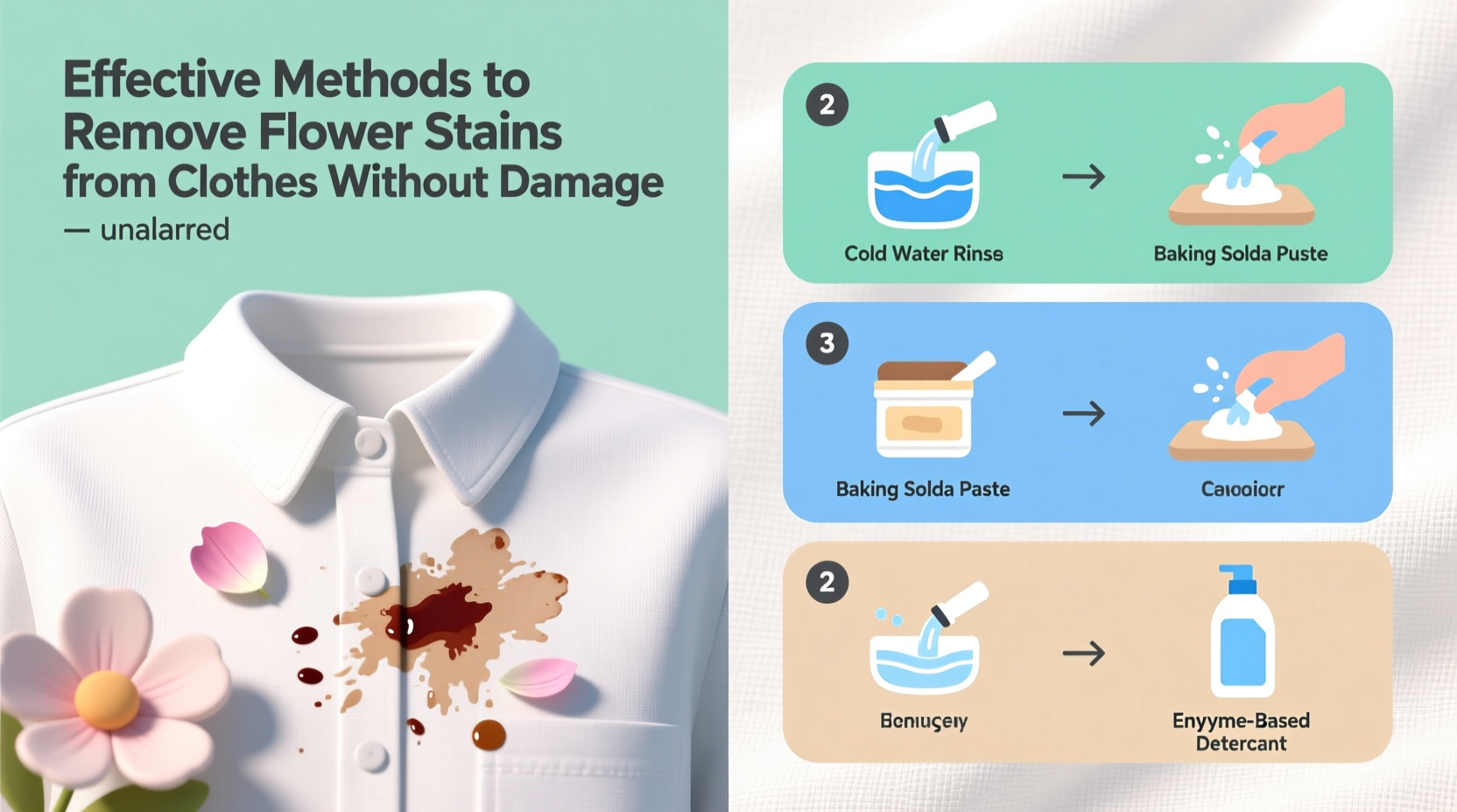 effective methods to remove flower stains from clothes without damage