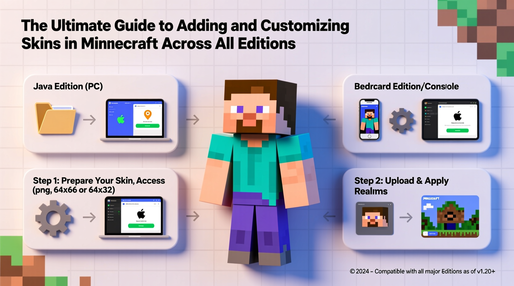 the ultimate guide to adding and customizing skins in minecraft across all editions