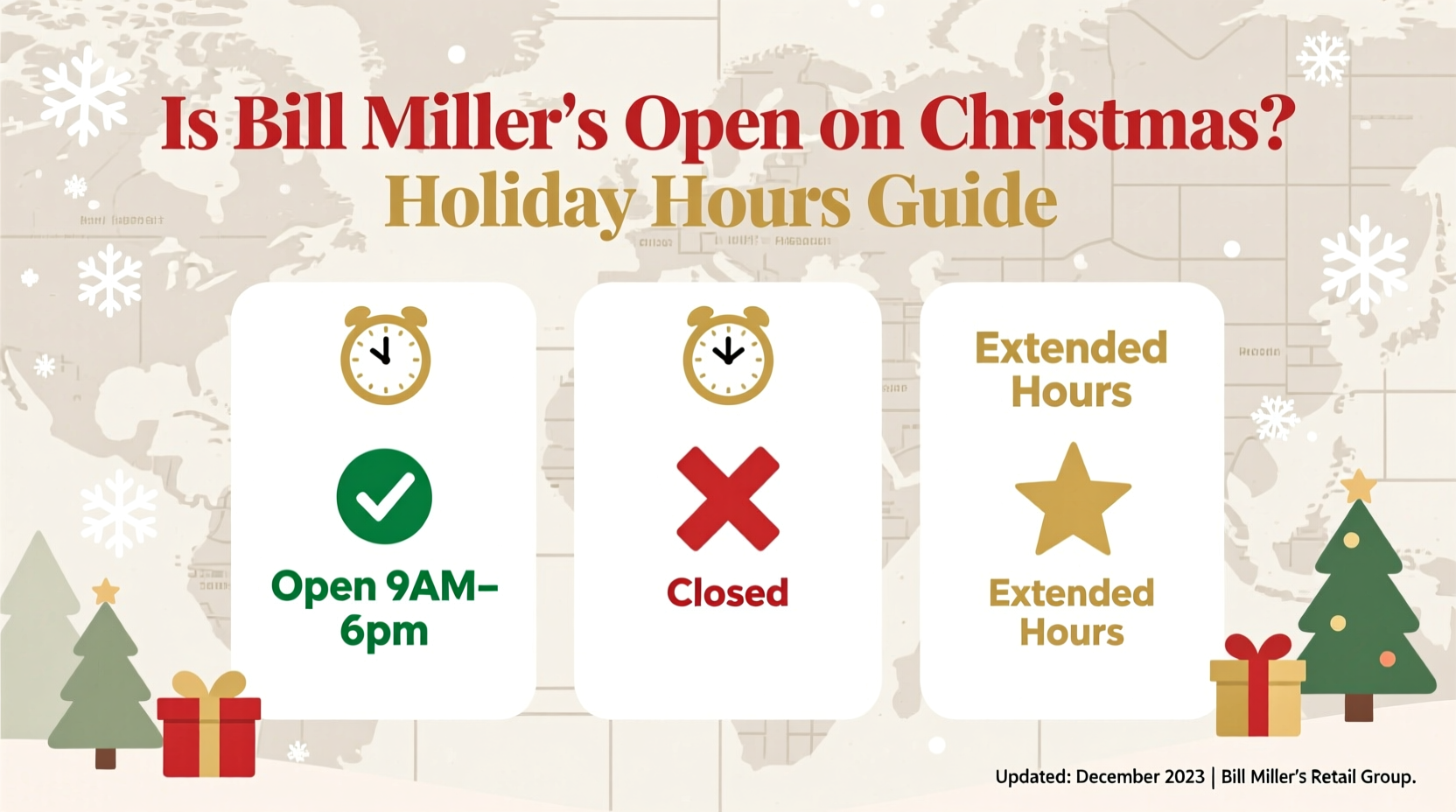 is bill millers open on christmas