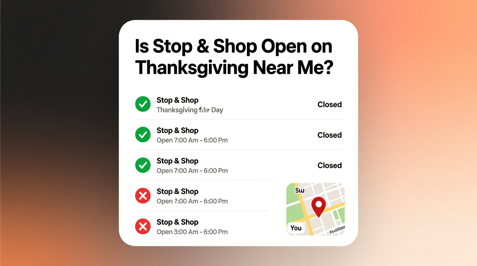 is stop and shop open on thanksgiving near me