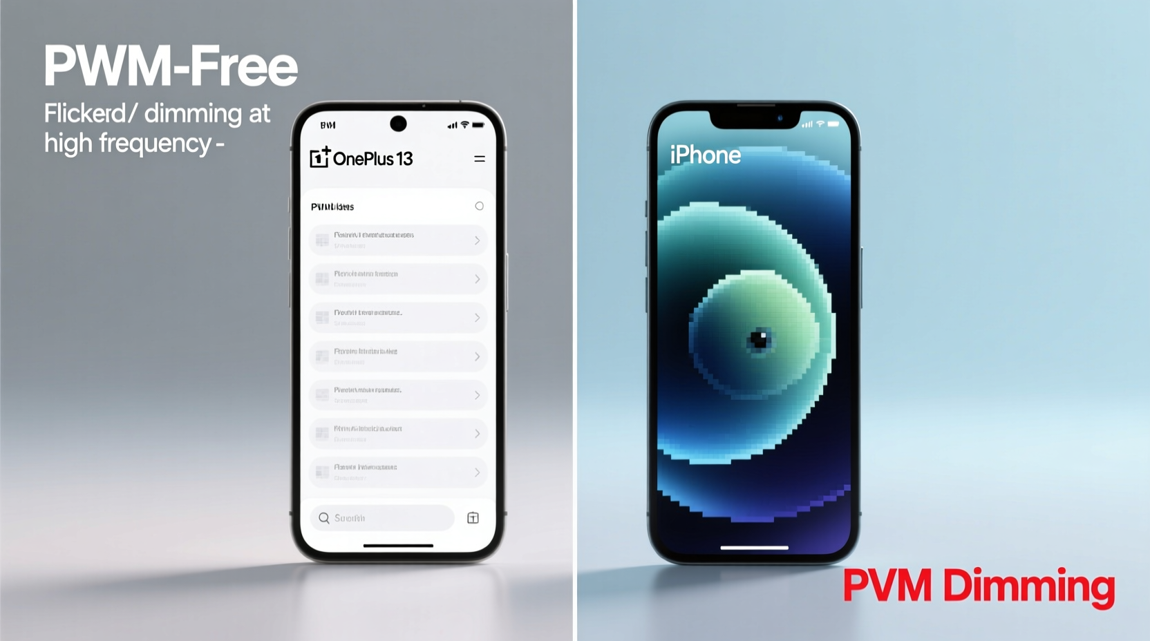 oneplus 13 vs iphone 11 is the pwm difference a dealbreaker for sensitive eyes