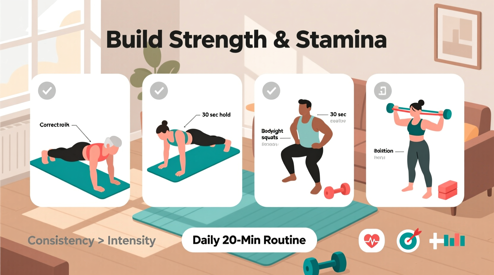 how to build an effective and sustainable fitness routine at home