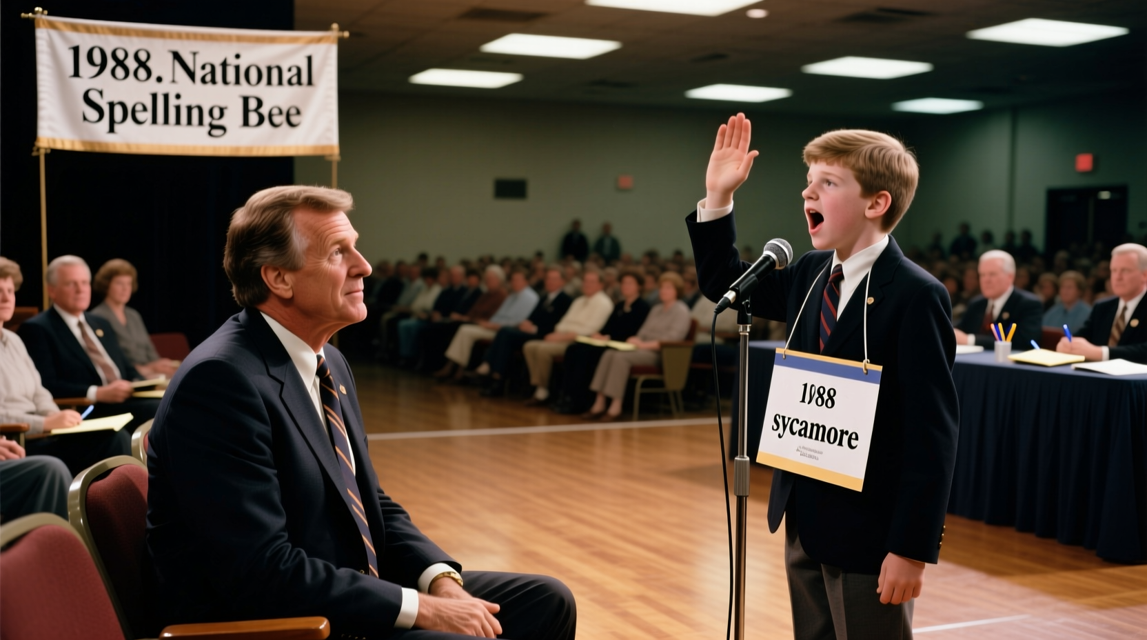 Dan Quayle at 1988 spelling bee event