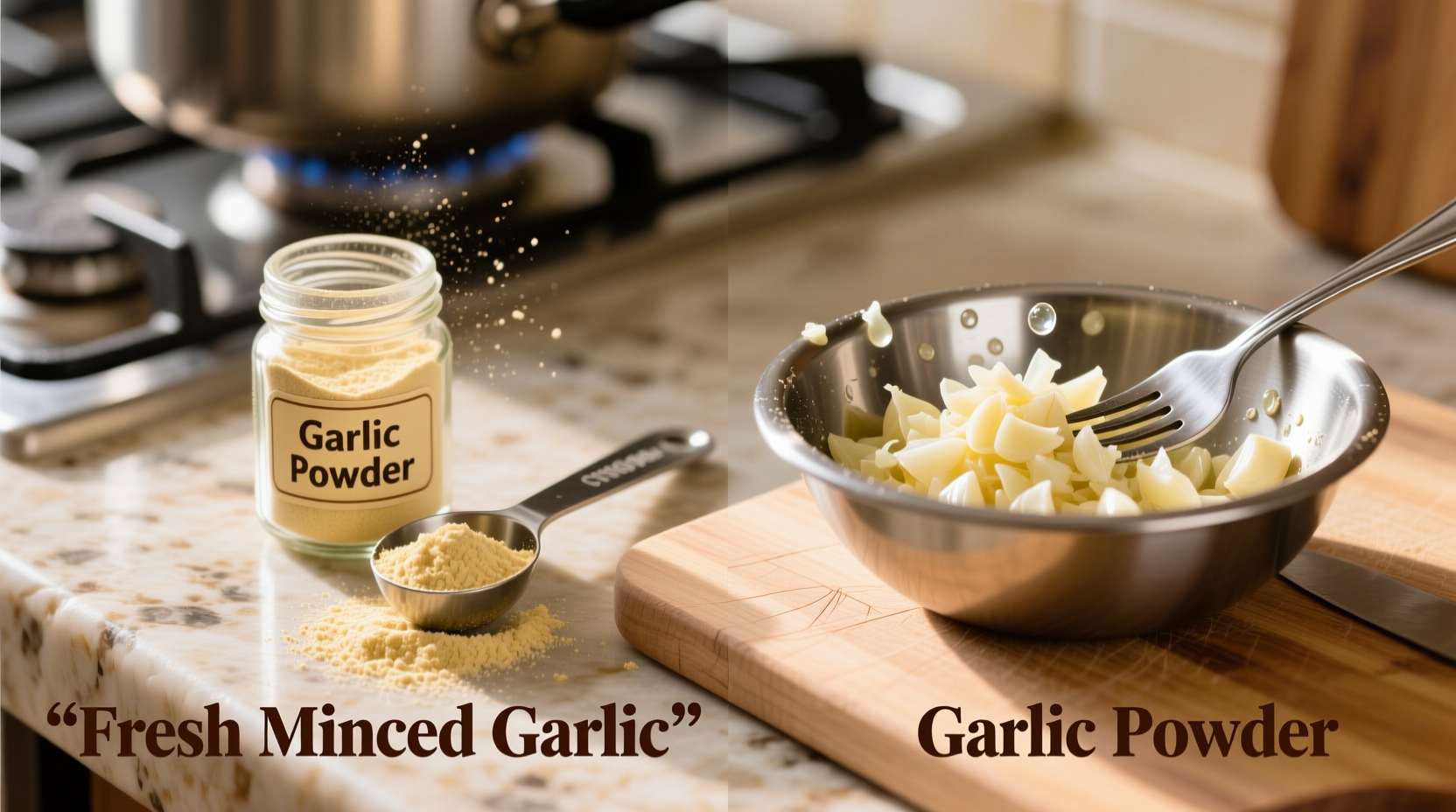 Garlic powder and minced garlic comparison in cooking