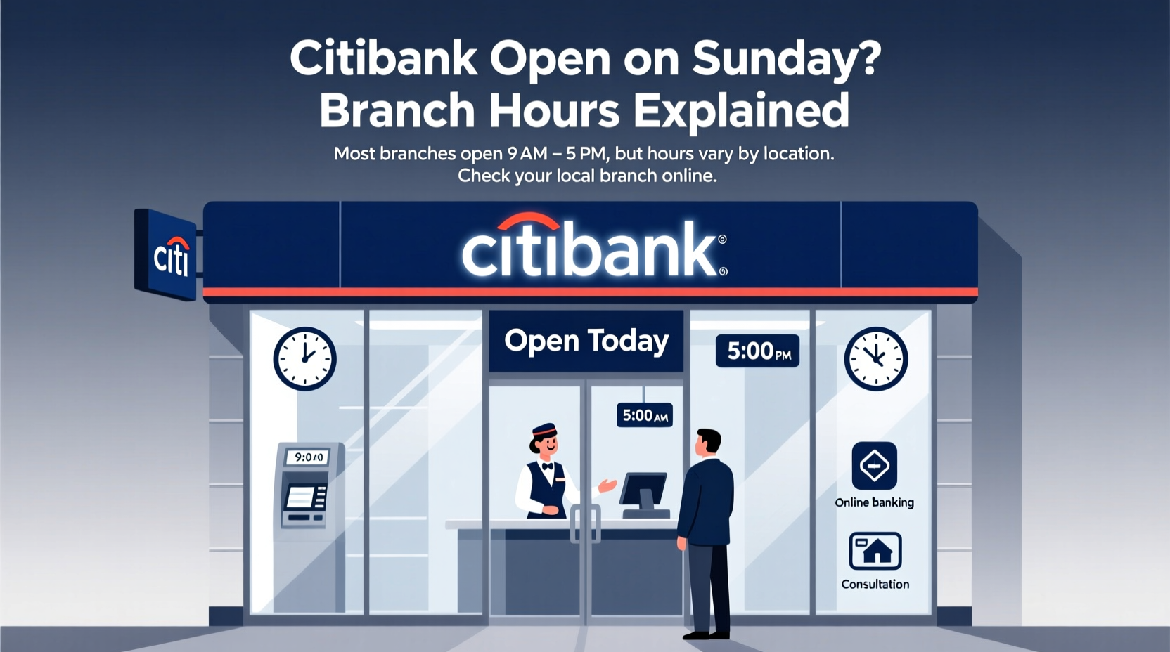 is citibank open on sunday