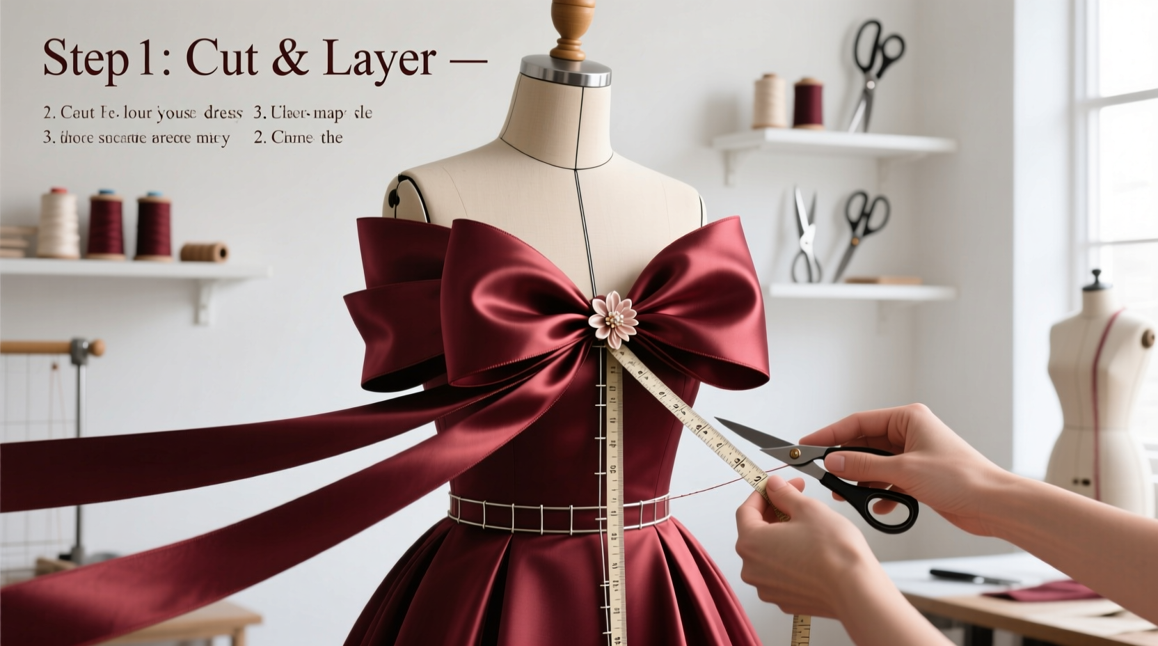 step by step guide to creating a stunning large bow for your dress
