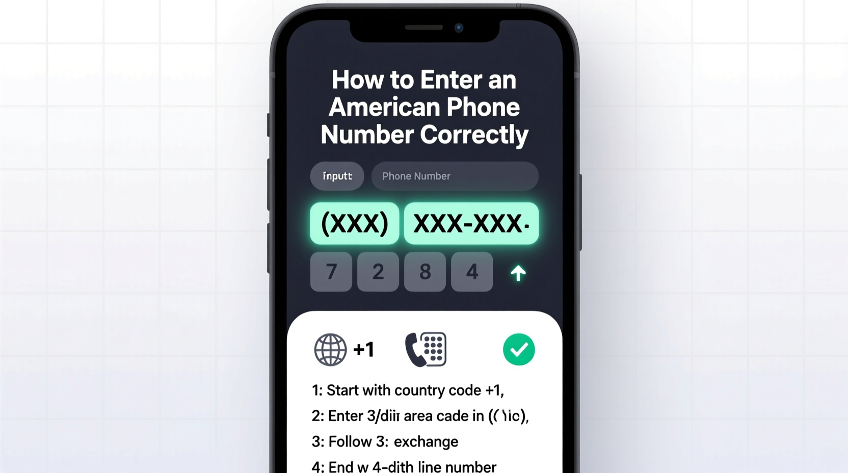 how to correctly enter and format an american phone number for any situation