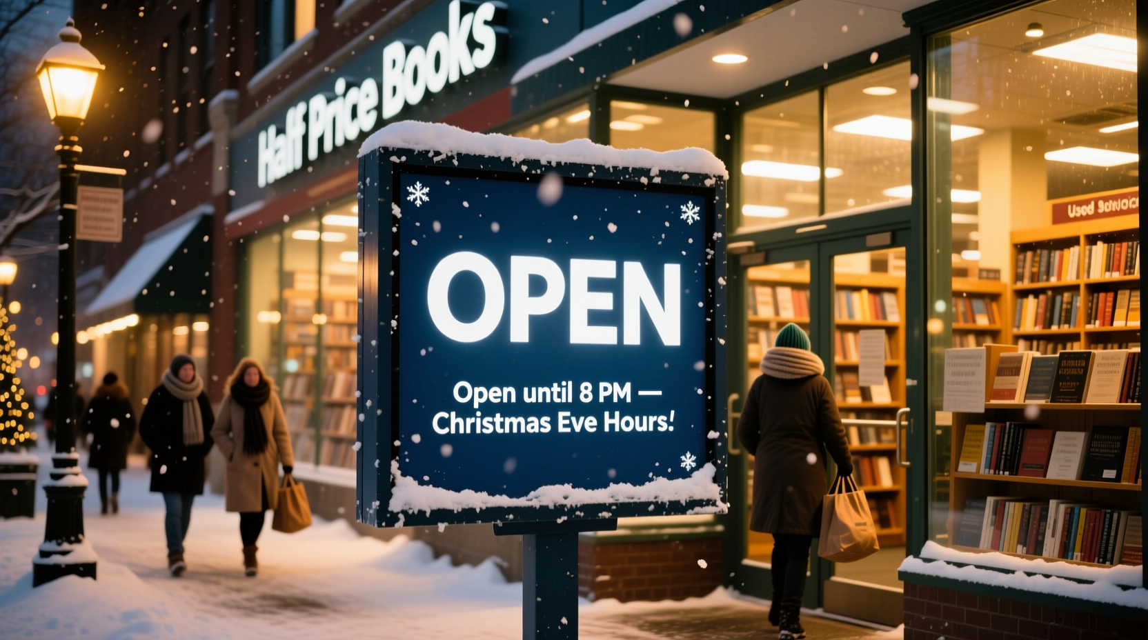 is half price books open on christmas eve