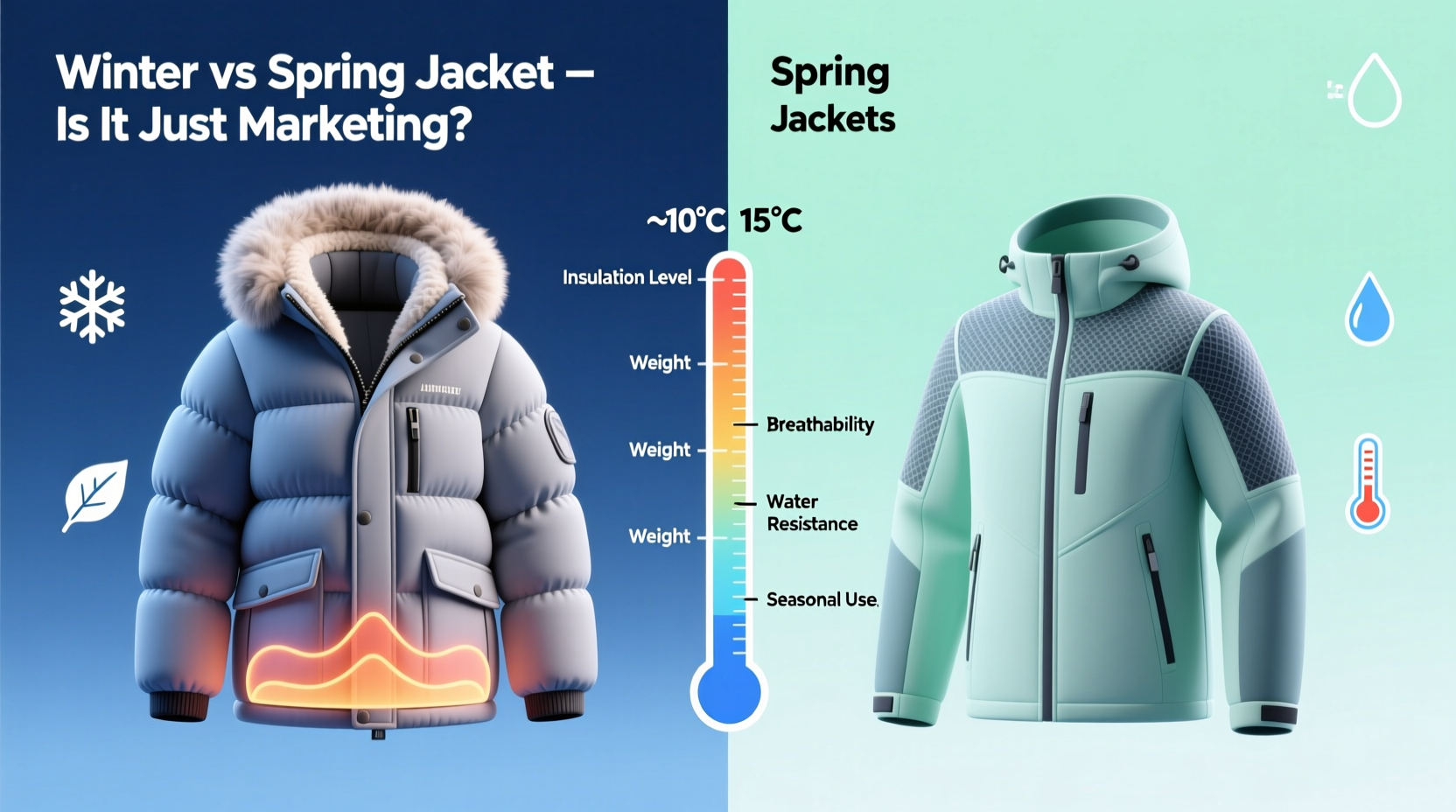 winter jacket vs spring jacket is there really a difference or is it just marketing