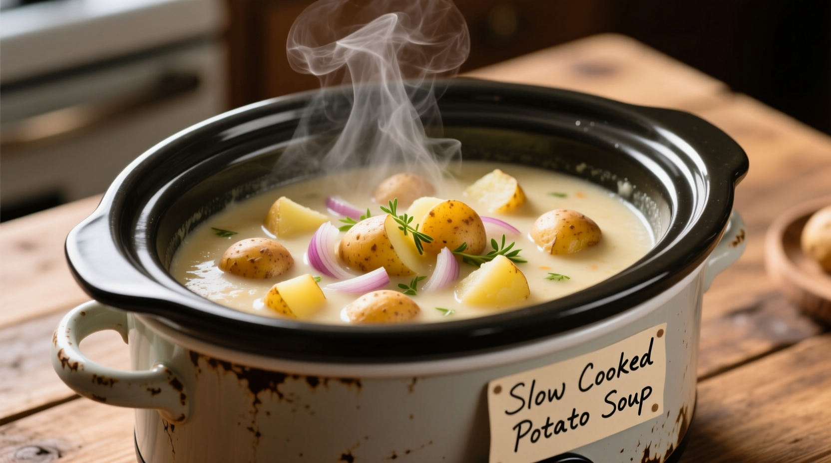 slow cooker potato soup with frozen potatoes