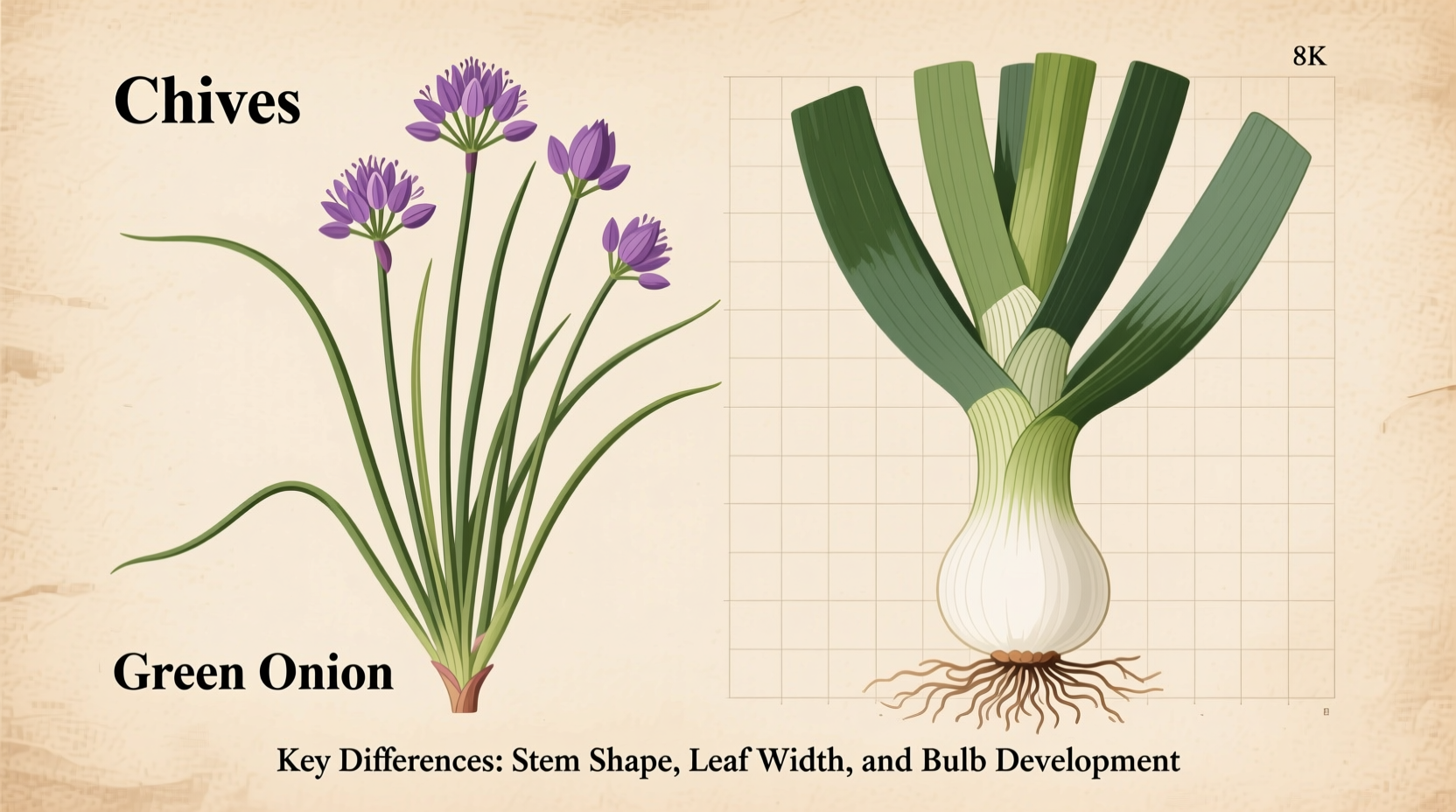 difference between chives and green onion