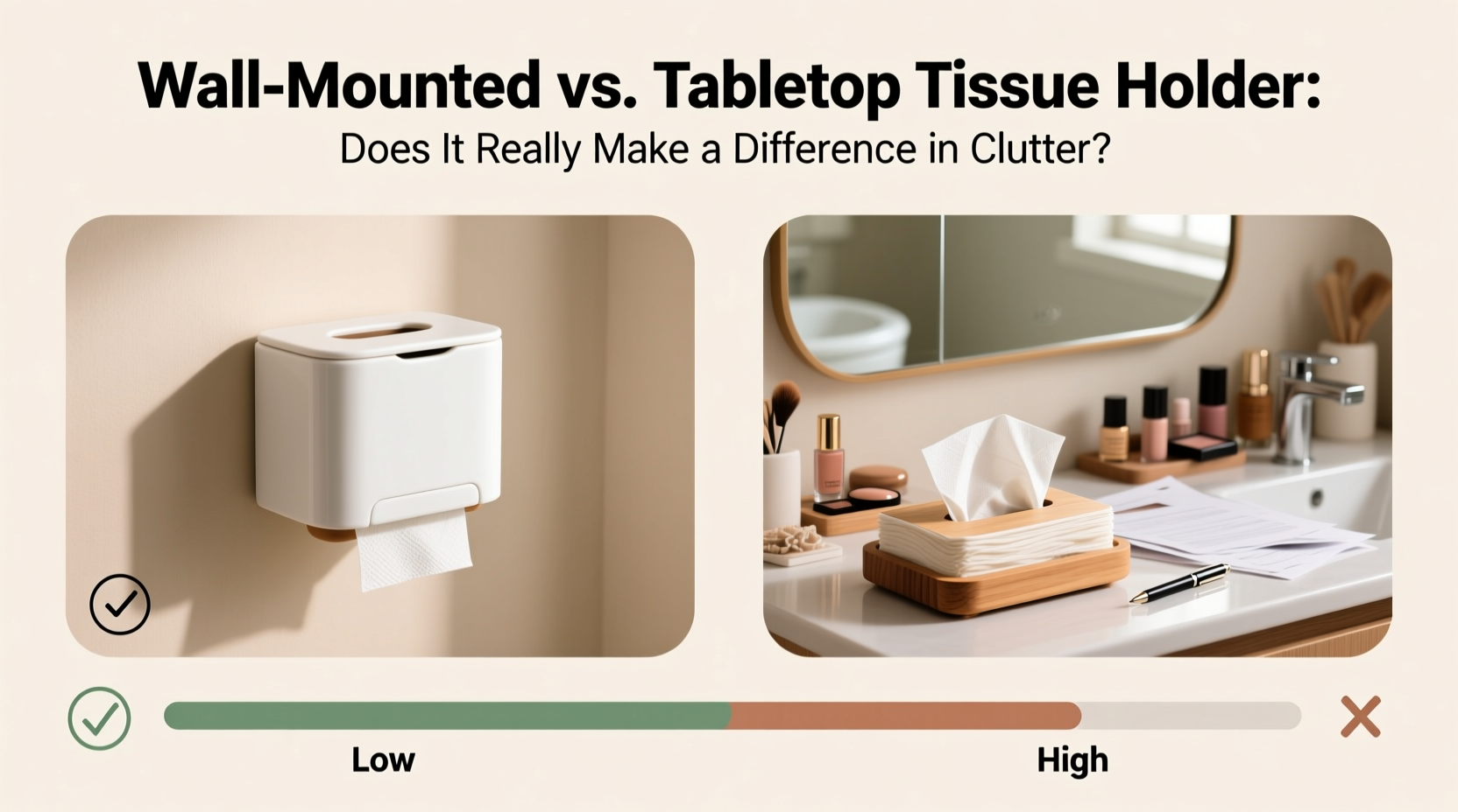 wall mounted vs tabletop tissue holder does it really make a difference in clutter