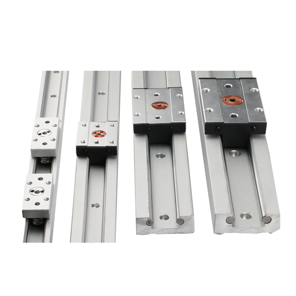 Silver black 47mm width profile SGR20N SGB20N 3 4 5 wheels built in double axis tracker roller slide aluminum linear guide