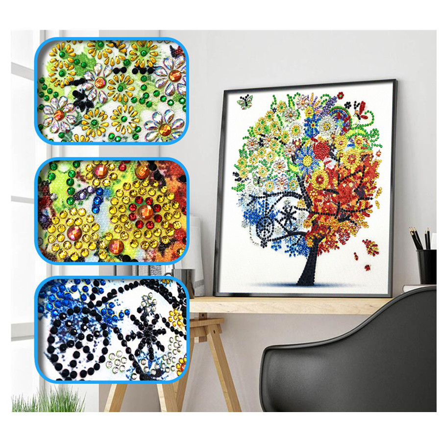 Wholesale diamond painting four seasons tree collection DIY crystal diamond painting 5D special shape diamond painting