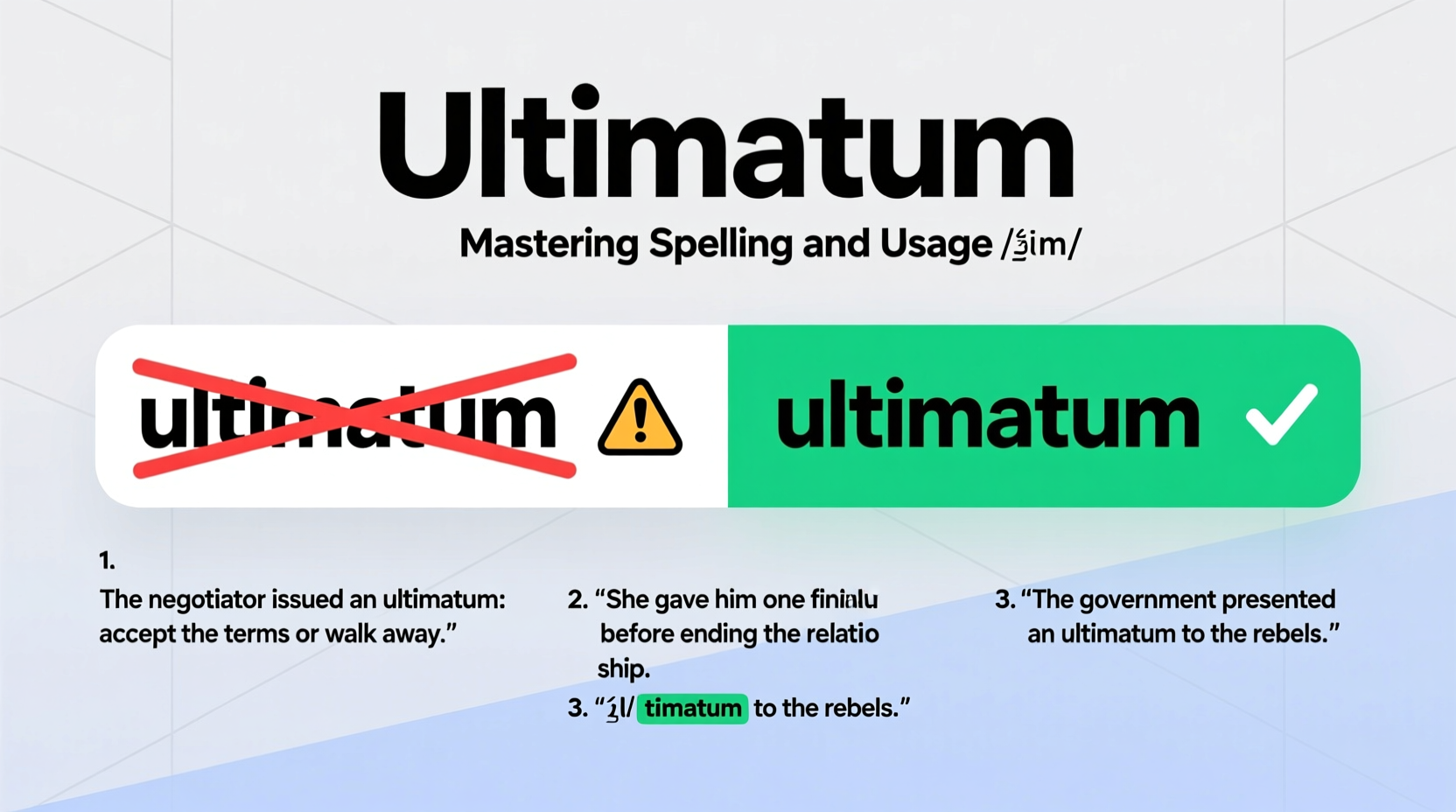 how to correctly spell and use the word ultimatum with confidence