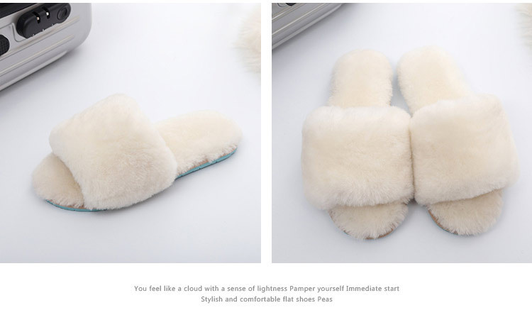 Fashion Women Indoor Faux Fur Slippers 2020 Winter Warm Furry Flat Shoes Home Sandals
