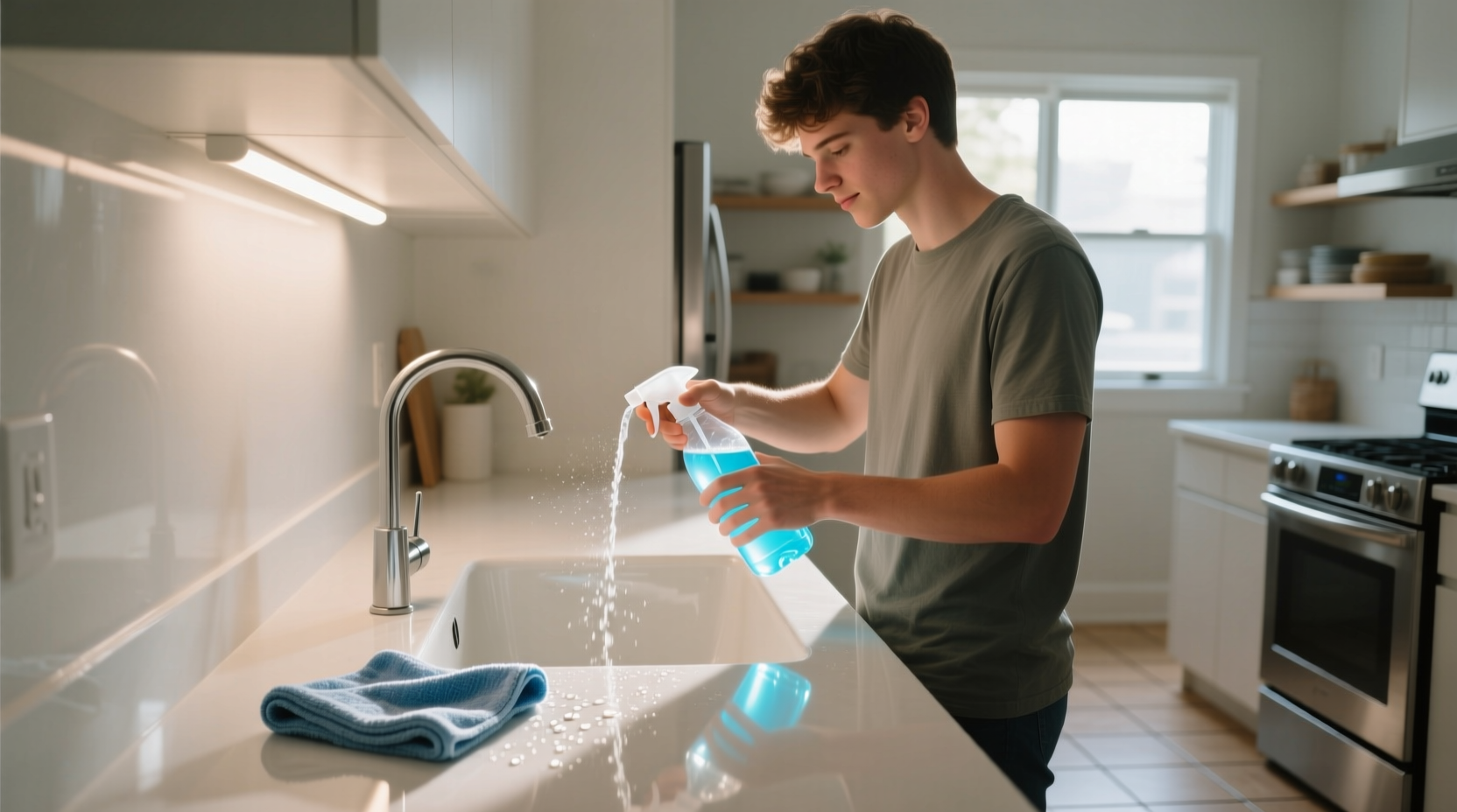 cleaning kitchen with hydrogen peroxide