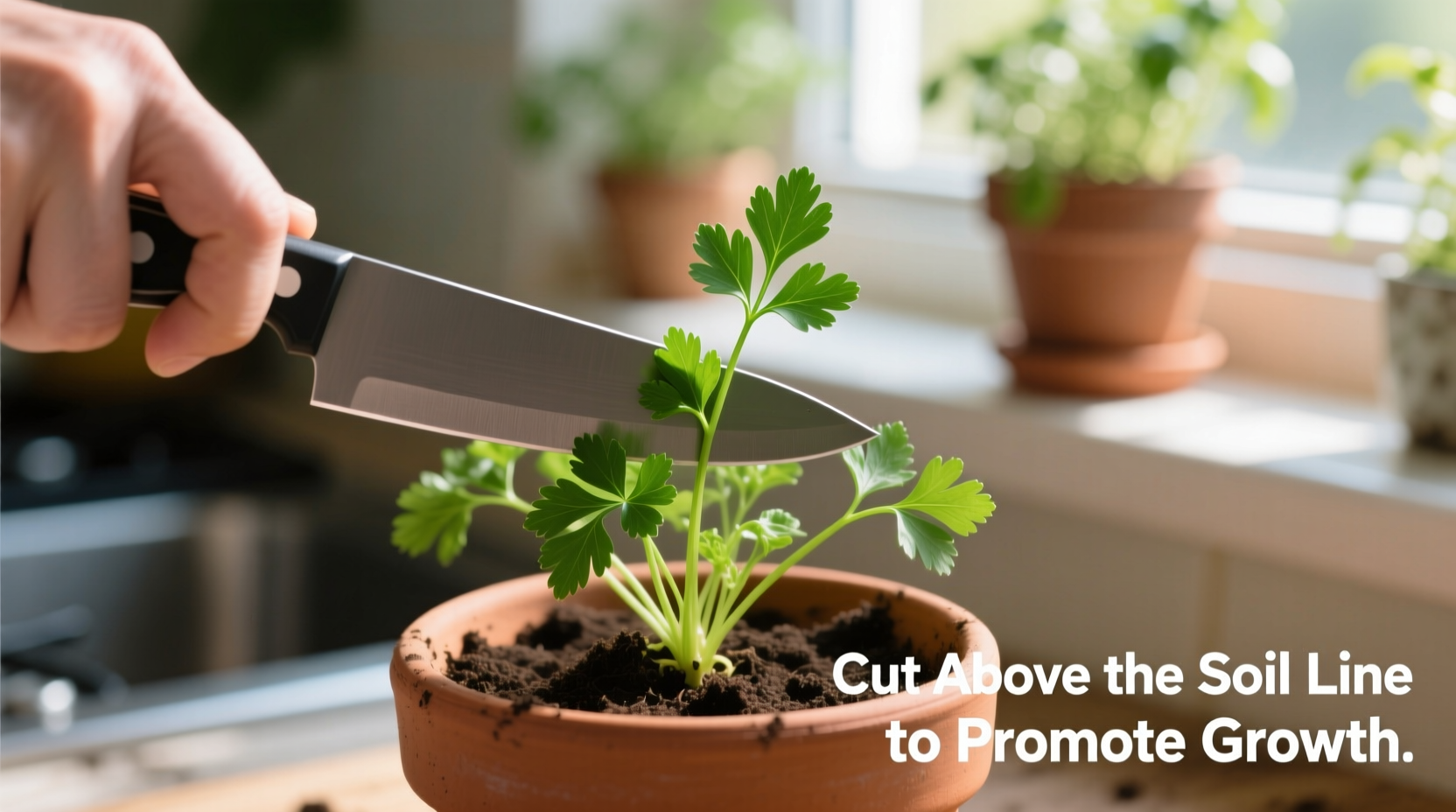 how to cut parsley from the plant