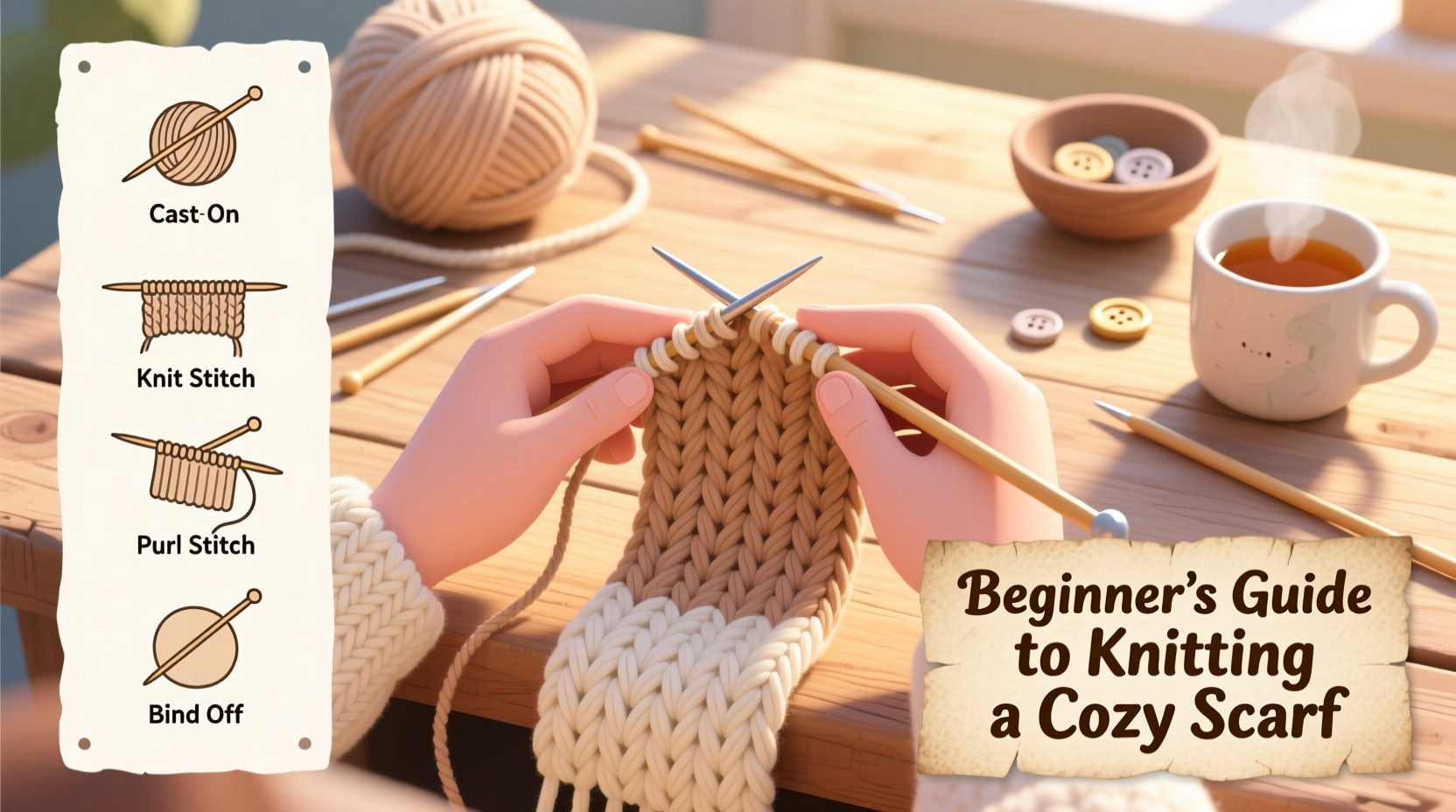 beginners guide to knitting a cozy scarf tips techniques and simple patterns