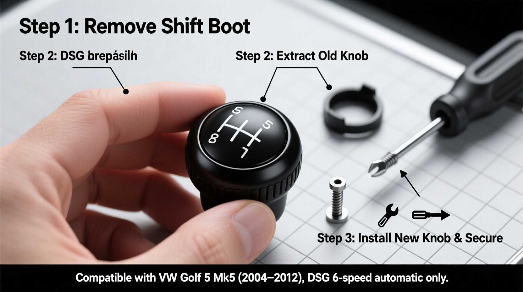 golf 5 dsg knob replacement