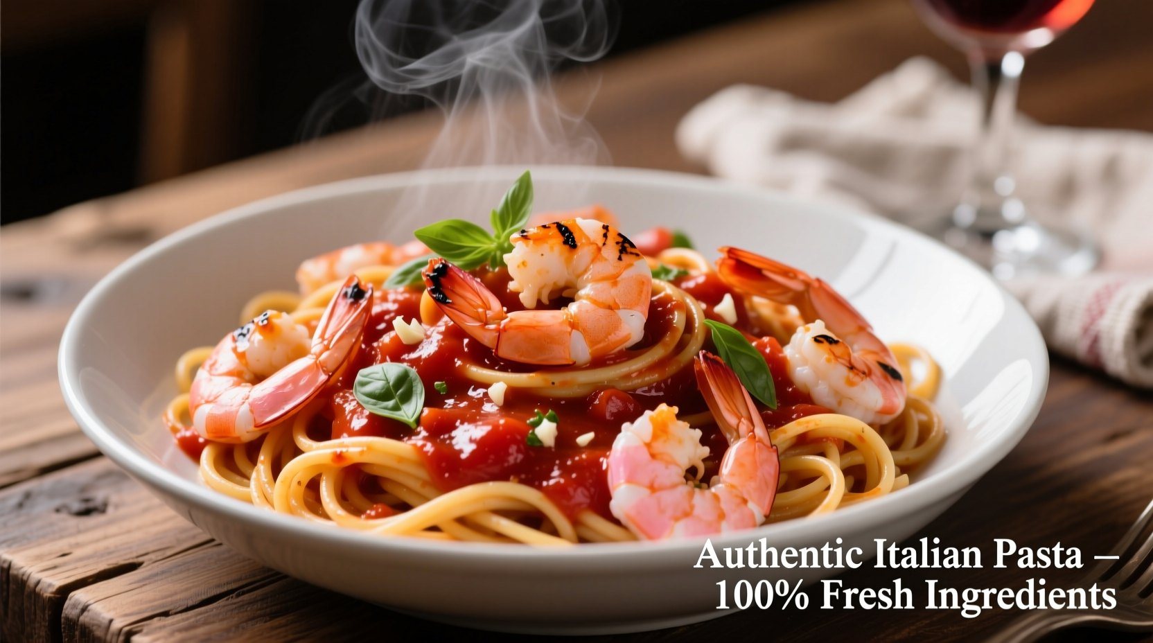 tomato sauce with shrimp pasta