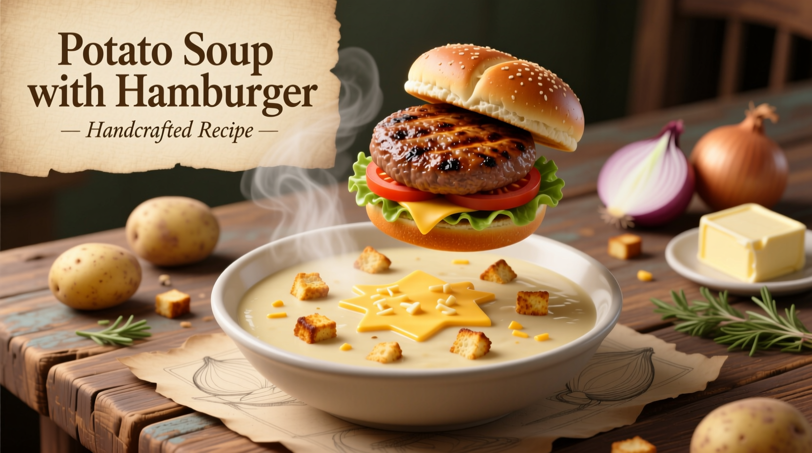 Hearty Potato Soup Recipe with Hamburger (45-Minute Meal)