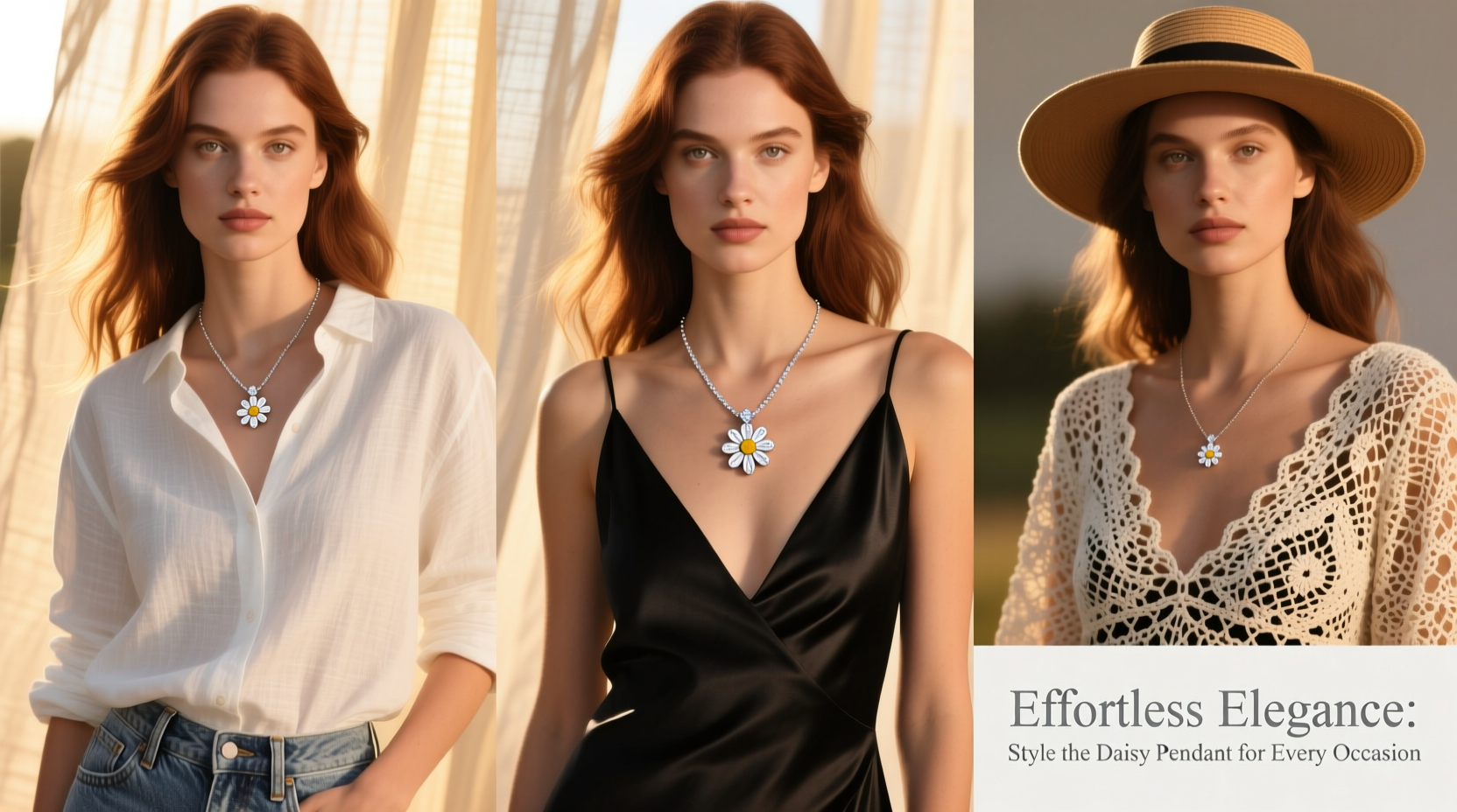 effortless elegance how to style a daisy pendant necklace set for every occasion