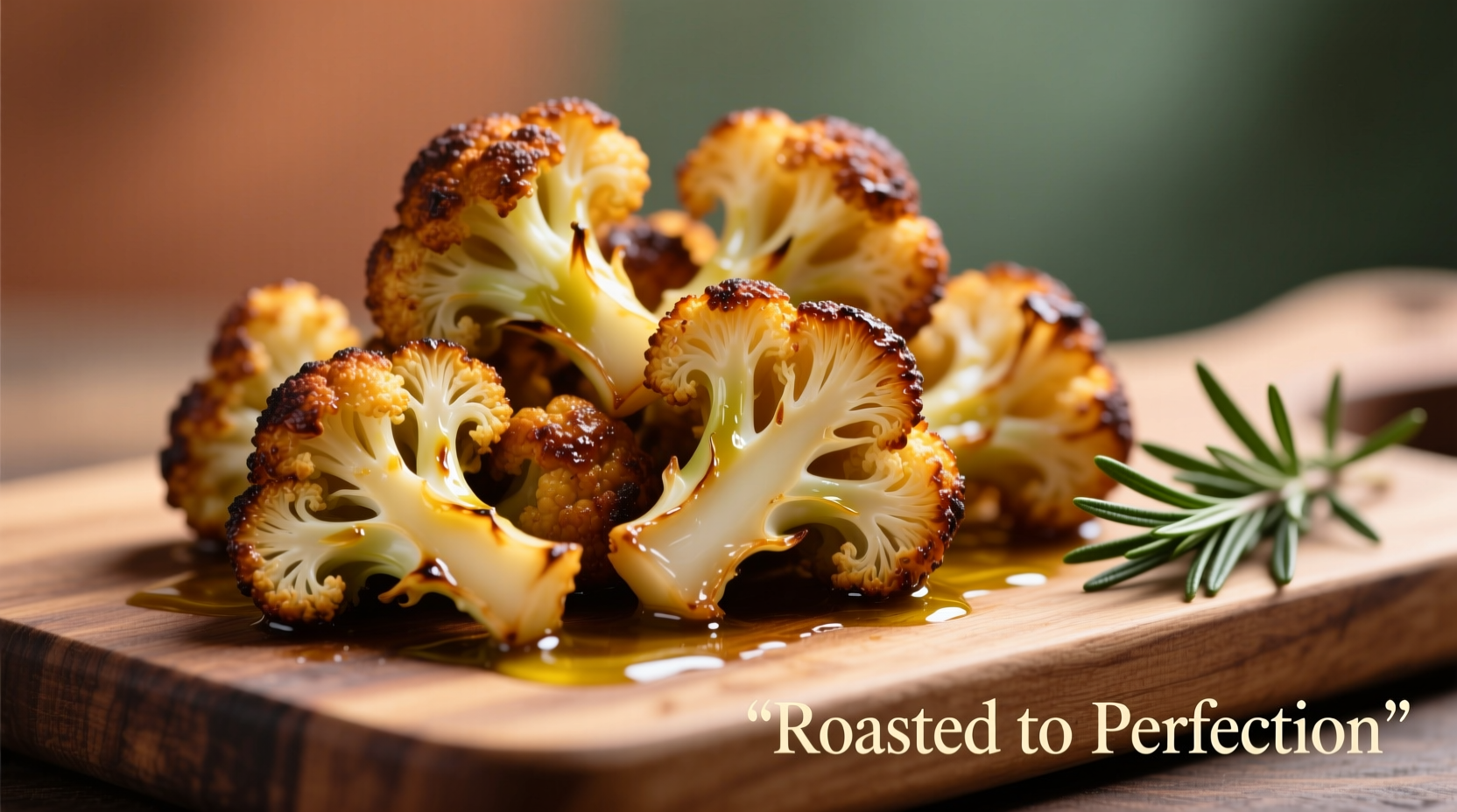 Perfectly roasted golden-brown cauliflower florets