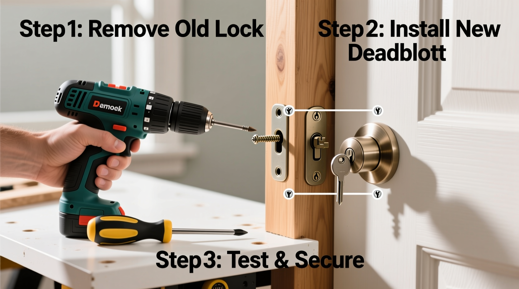 step by step guide how to replace a door lock for enhanced home security