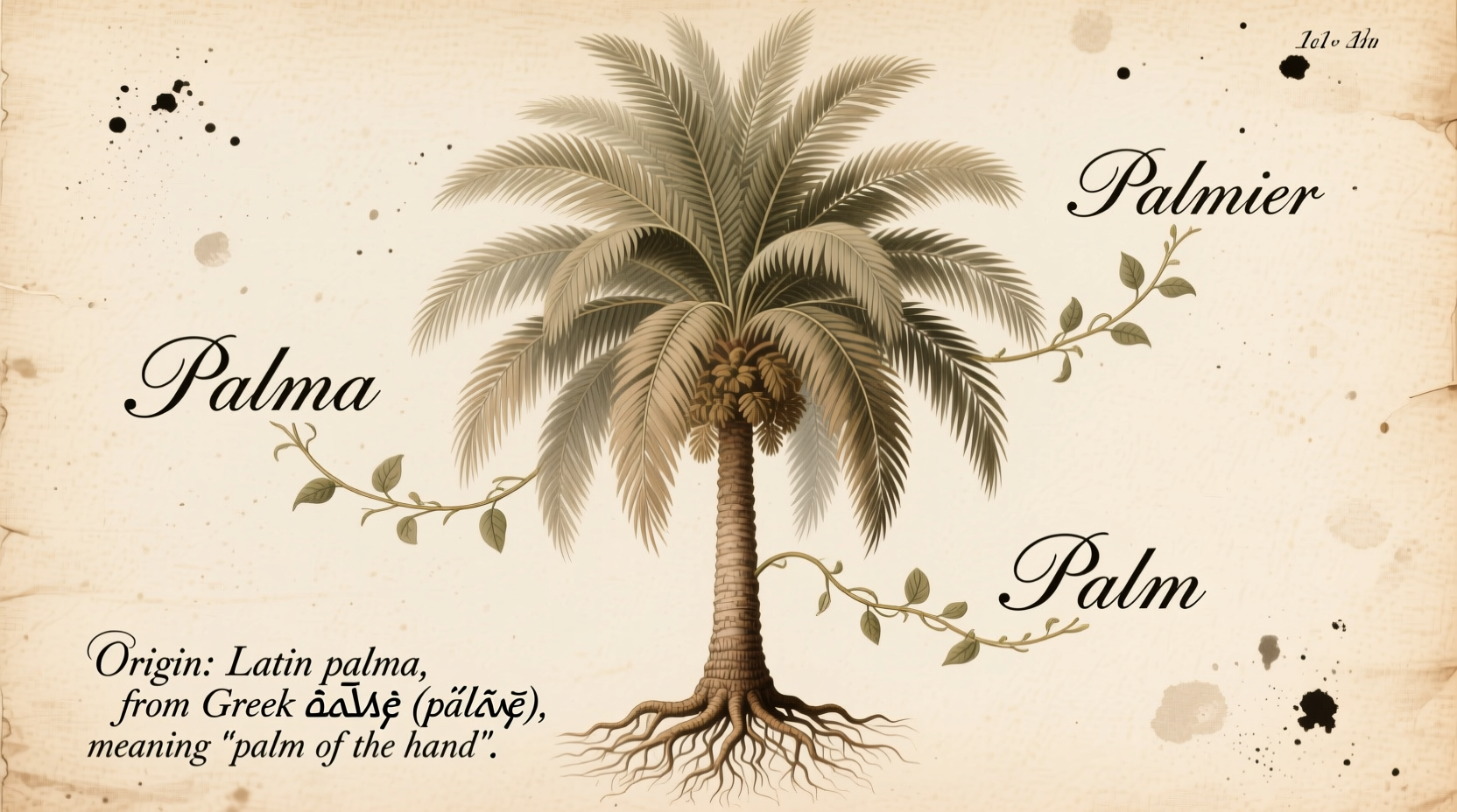 why are palm trees called palm trees origin etymology