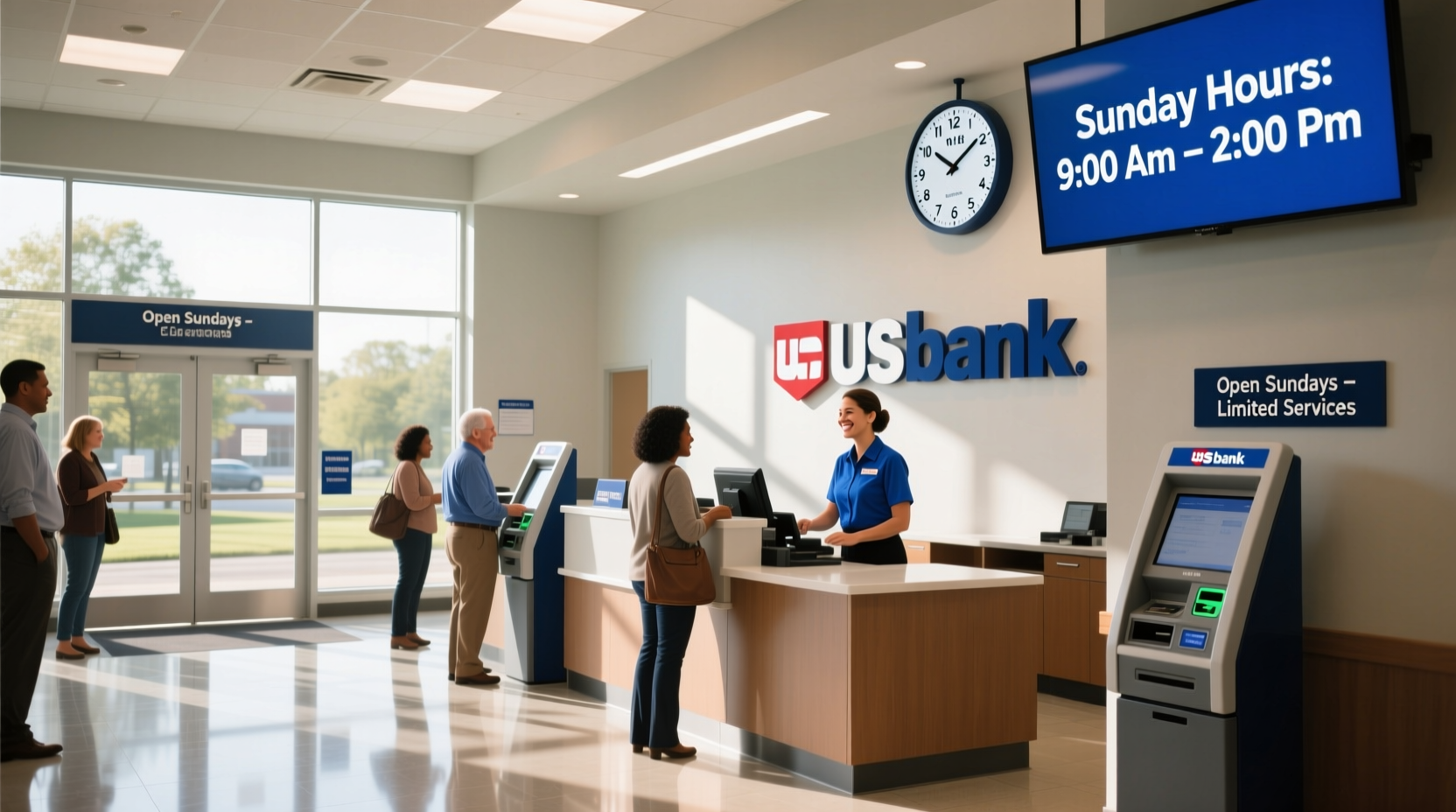 is us bank open on sundays