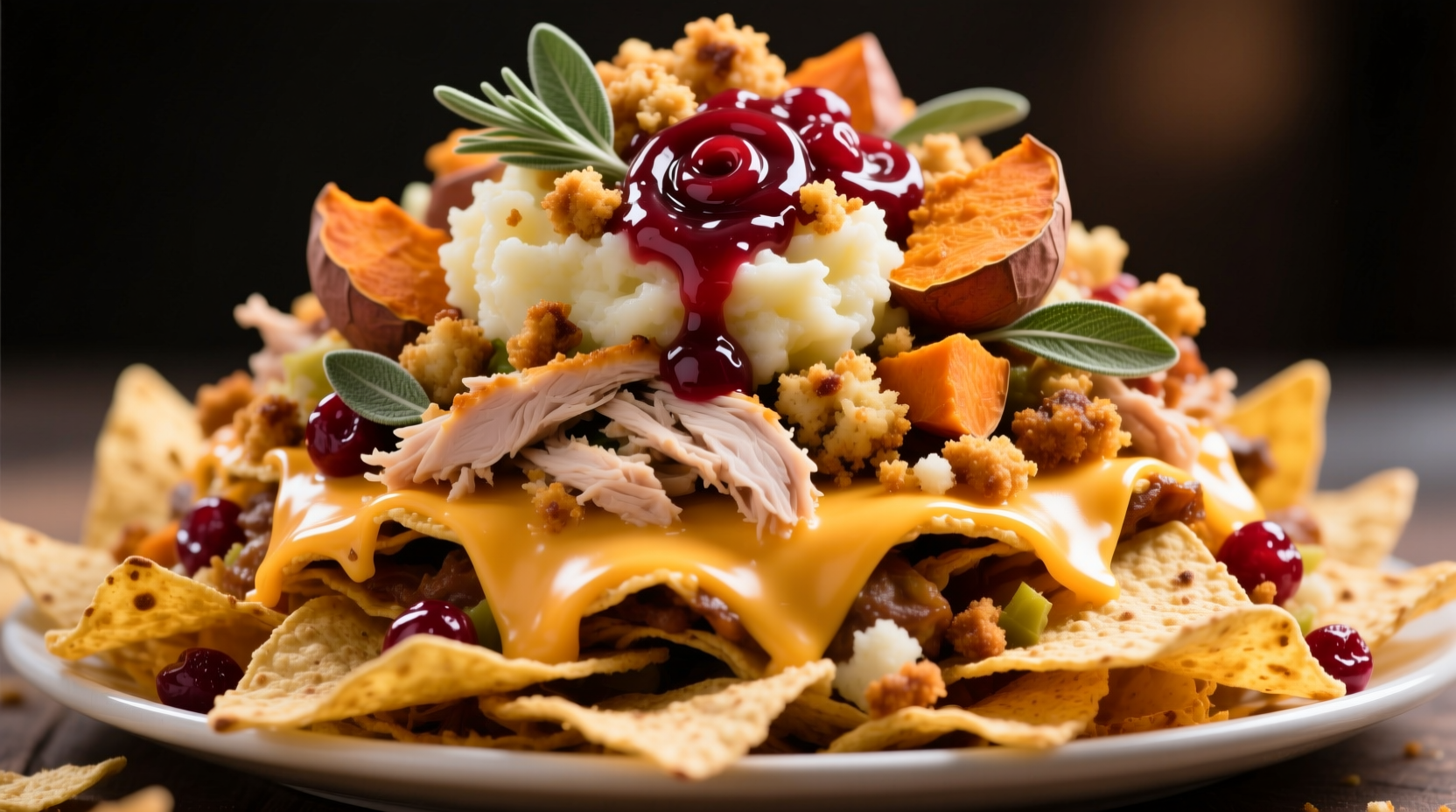 pile your thanksgiving leftovers on nachos