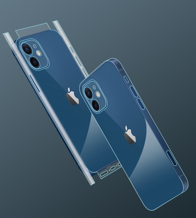 防水手指tpu膜全后盖皮肤贴纸适用于iphone 12 pro max
