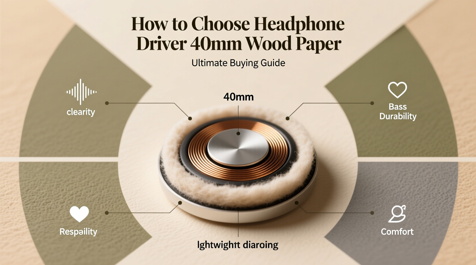 headphone driver 40mm wool paper