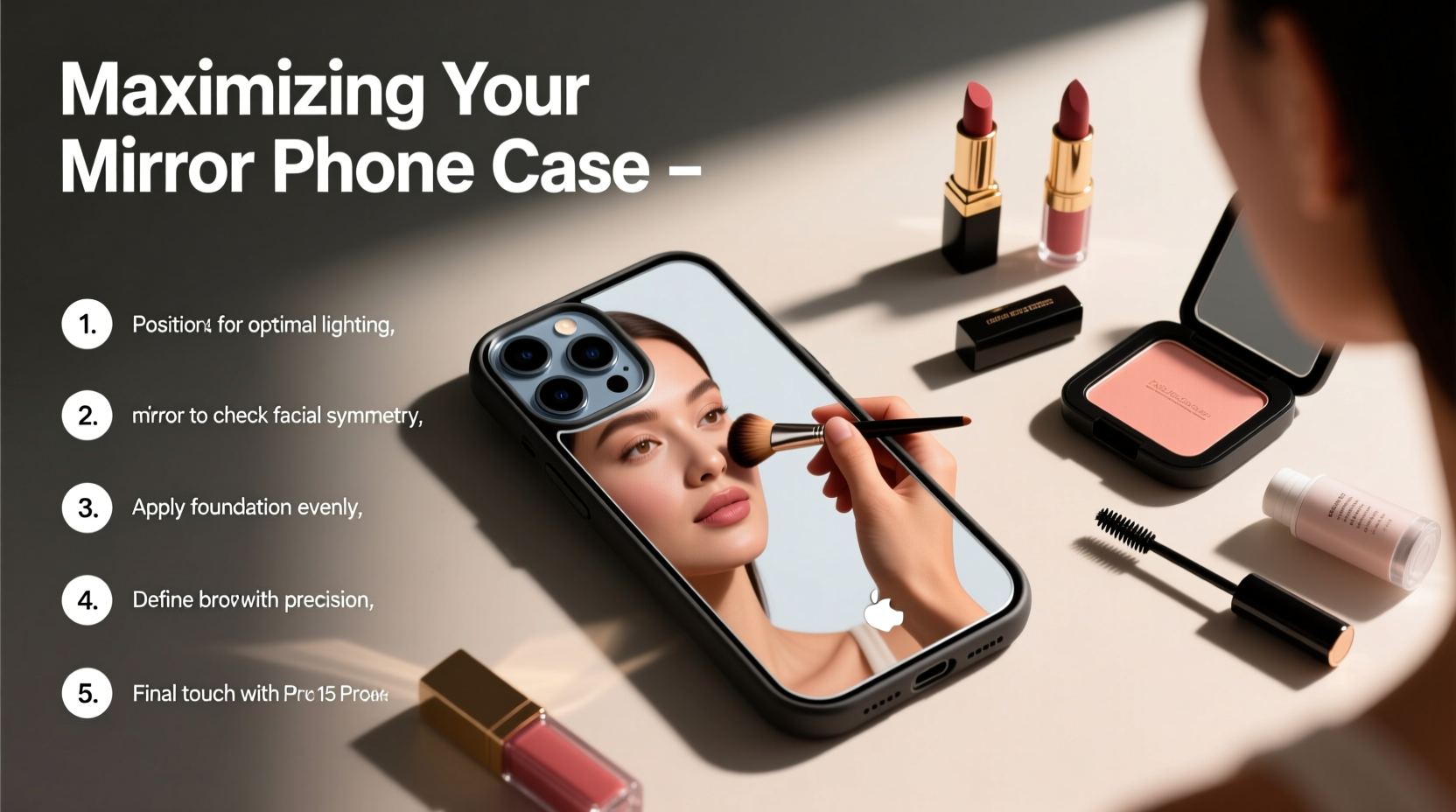 maximizing your mirror phone case a step by step guide to flawless on the go makeup