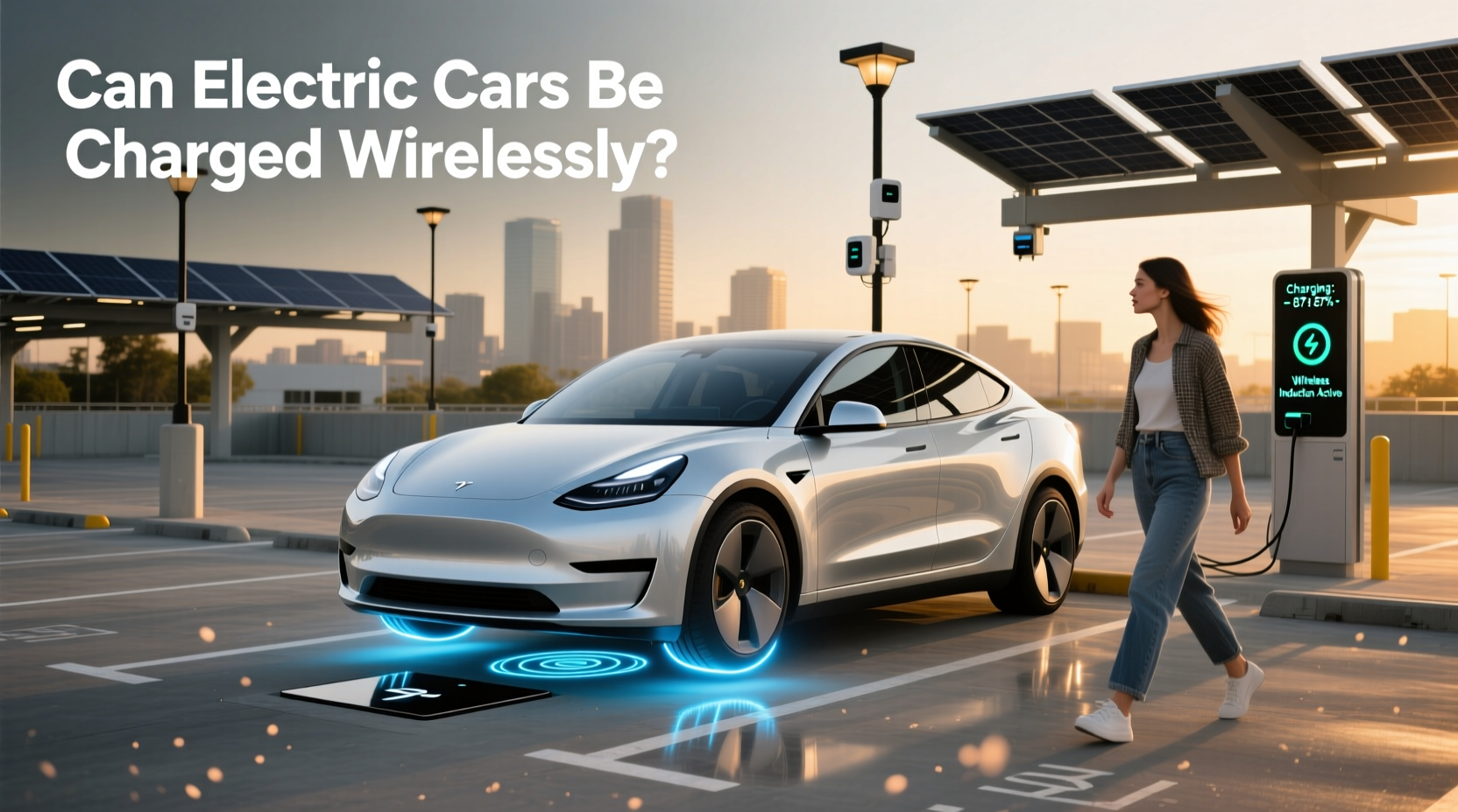 Close-up view of wireless charging coil assembly for electric vehicles