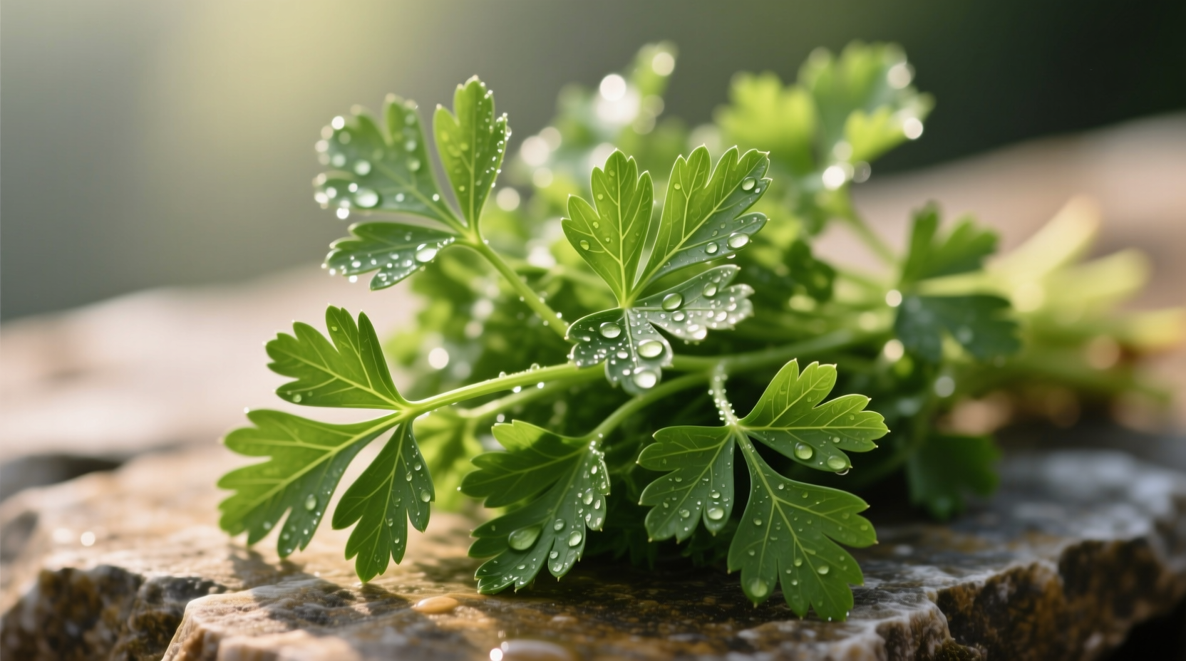 Fresh parsley bunch with visible leaf structure