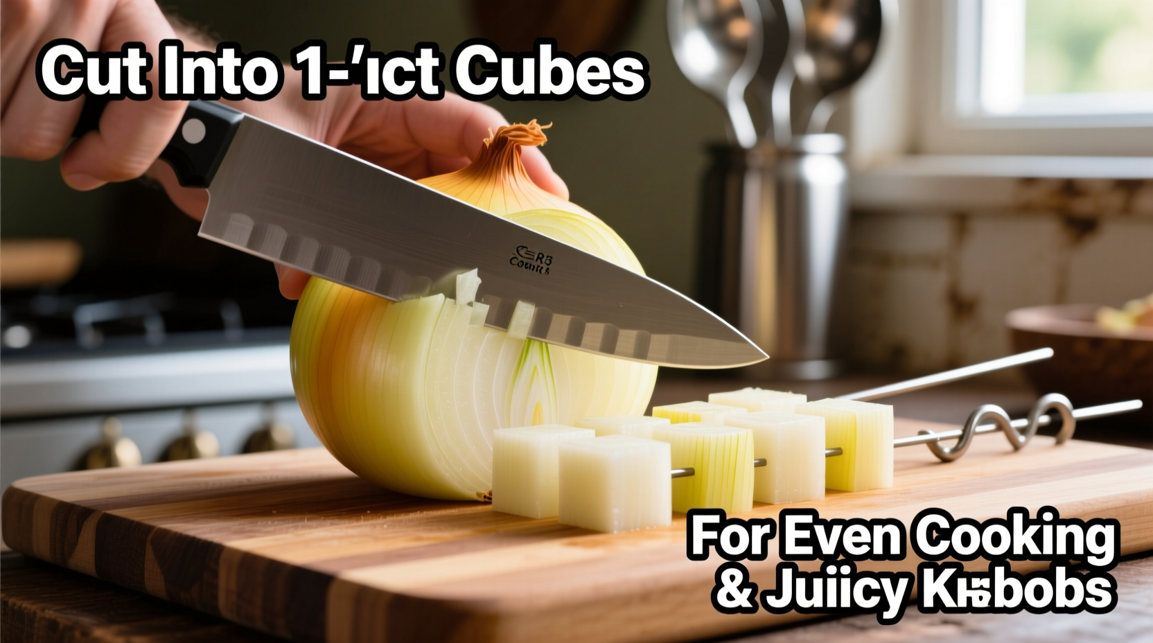 how do you cut an onion for kabobs